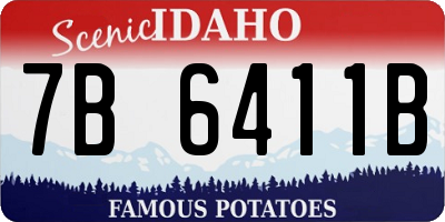 ID license plate 7B6411B