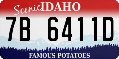 ID license plate 7B6411D