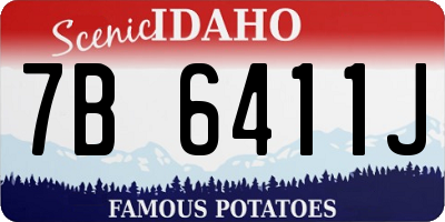 ID license plate 7B6411J