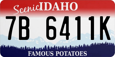 ID license plate 7B6411K