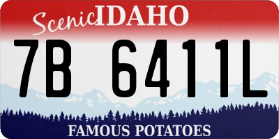 ID license plate 7B6411L