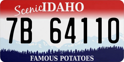ID license plate 7B6411O