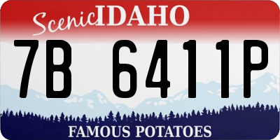 ID license plate 7B6411P