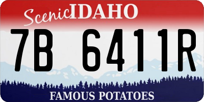 ID license plate 7B6411R