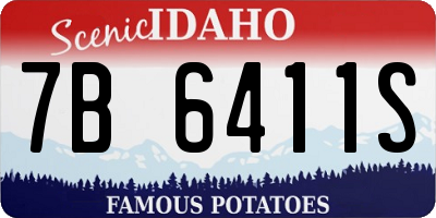 ID license plate 7B6411S