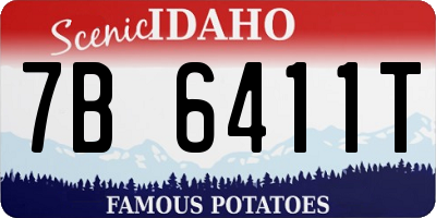 ID license plate 7B6411T