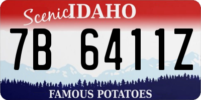 ID license plate 7B6411Z