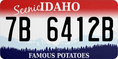 ID license plate 7B6412B