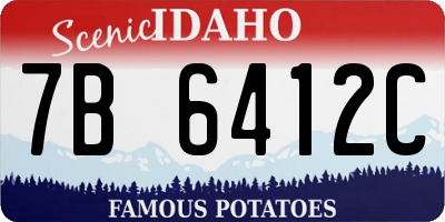 ID license plate 7B6412C