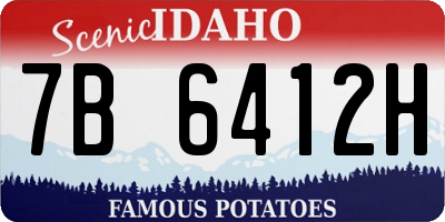 ID license plate 7B6412H