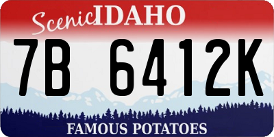 ID license plate 7B6412K