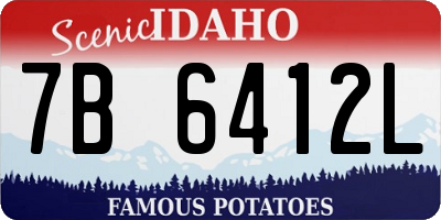 ID license plate 7B6412L