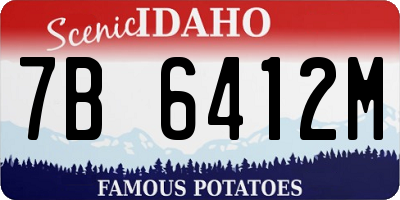 ID license plate 7B6412M