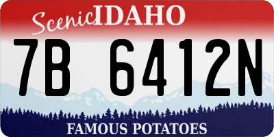 ID license plate 7B6412N