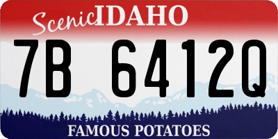 ID license plate 7B6412Q