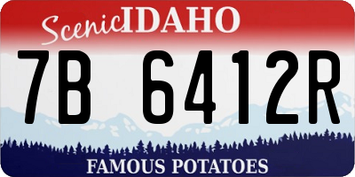 ID license plate 7B6412R