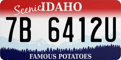 ID license plate 7B6412U