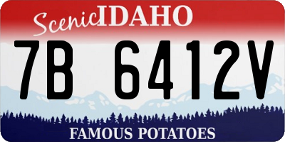 ID license plate 7B6412V