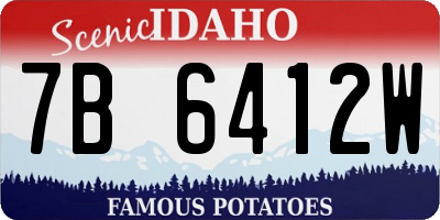ID license plate 7B6412W