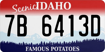 ID license plate 7B6413D
