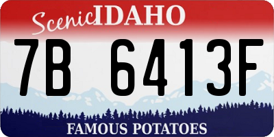 ID license plate 7B6413F