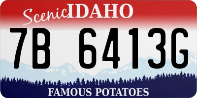 ID license plate 7B6413G