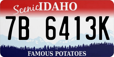 ID license plate 7B6413K
