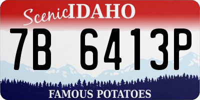 ID license plate 7B6413P