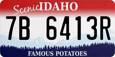 ID license plate 7B6413R