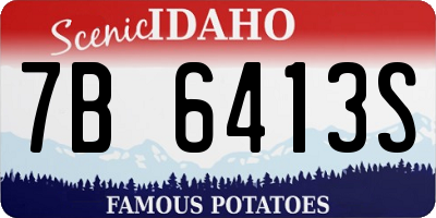 ID license plate 7B6413S