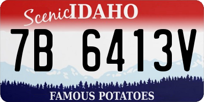ID license plate 7B6413V