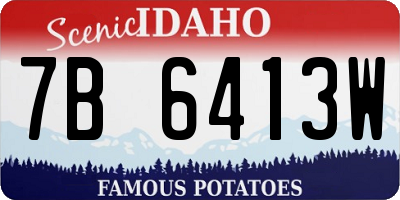 ID license plate 7B6413W