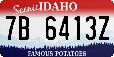 ID license plate 7B6413Z