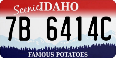ID license plate 7B6414C