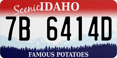 ID license plate 7B6414D