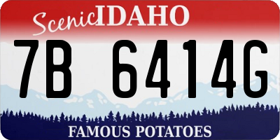 ID license plate 7B6414G