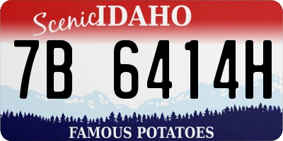 ID license plate 7B6414H