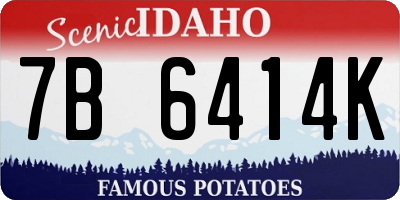 ID license plate 7B6414K