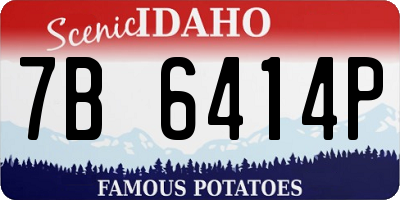 ID license plate 7B6414P