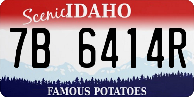 ID license plate 7B6414R