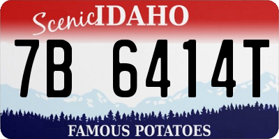 ID license plate 7B6414T