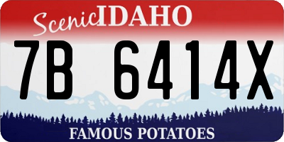 ID license plate 7B6414X