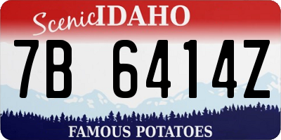 ID license plate 7B6414Z