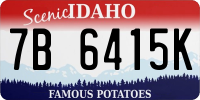 ID license plate 7B6415K