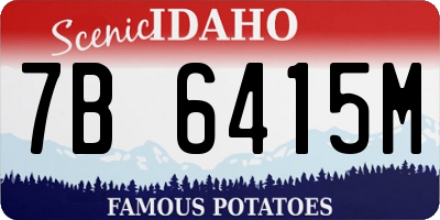 ID license plate 7B6415M