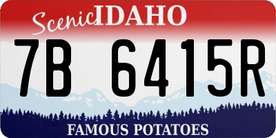 ID license plate 7B6415R