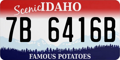 ID license plate 7B6416B