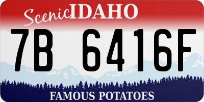 ID license plate 7B6416F