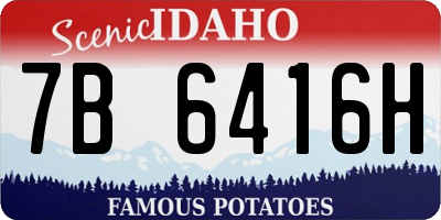 ID license plate 7B6416H