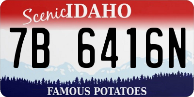 ID license plate 7B6416N